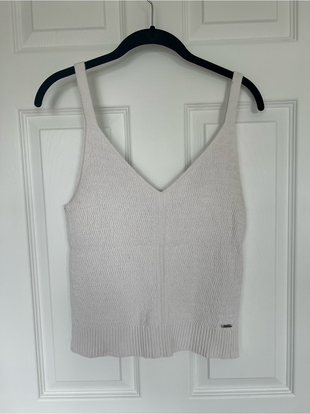 Abercrombie White Knit V-Neck Tank Top